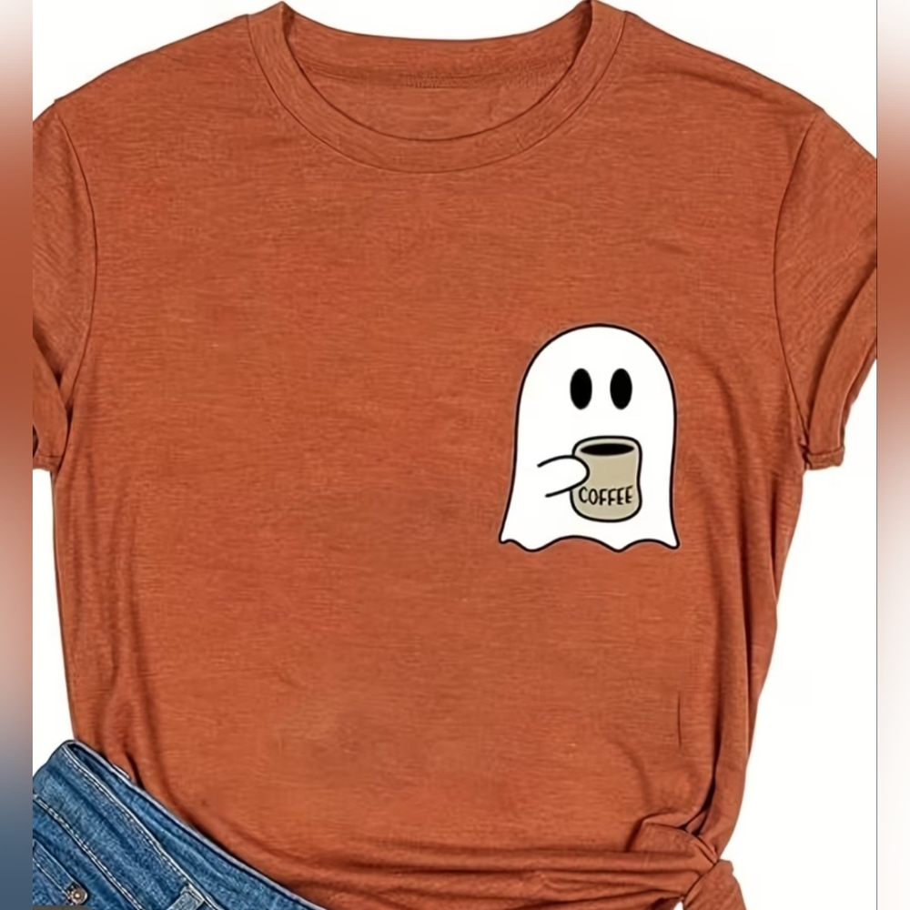 Rust Ghost Coffee Graphic Tee